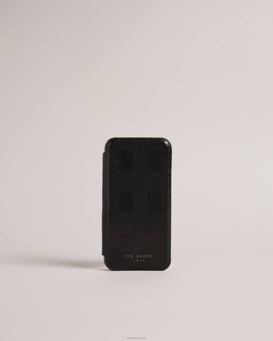 Ted Baker collection 60VD1985 articles ménagers coque iphone 12/12 pro hcheck house check folio noir