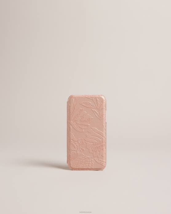 Ted Baker collection 60VD2104 articles ménagers coque miroir iphone 11 feuilles en relief abalone rose