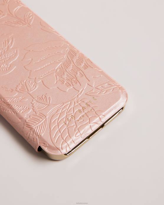 Ted Baker collection 60VD2107 articles ménagers coque miroir iphone 12 et 12 pro feuilles en relief abalee rose