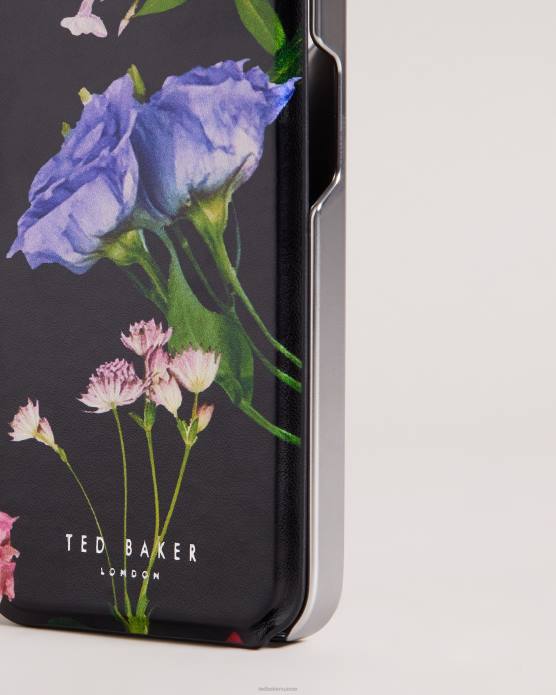 Ted Baker collection 60VD2108 articles ménagers coque miroir pour iphone 13 pro à imprimé bouquet akivan noir