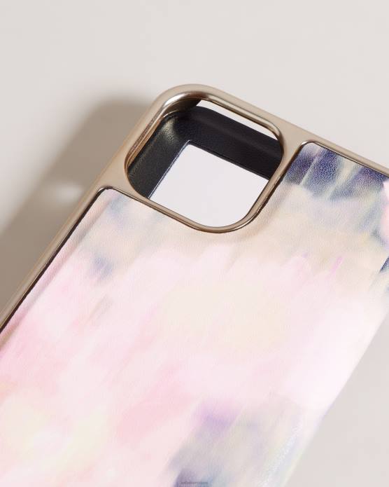 Ted Baker collection 60VD2113 articles ménagers argent miroir floral flou folio iphone 12 et 12 pro rose