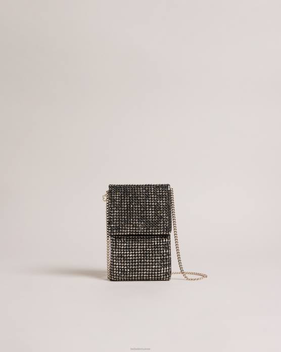 Ted Baker femmes 60VD825 cadeaux pochette bandoulière en cristal scintillant noir