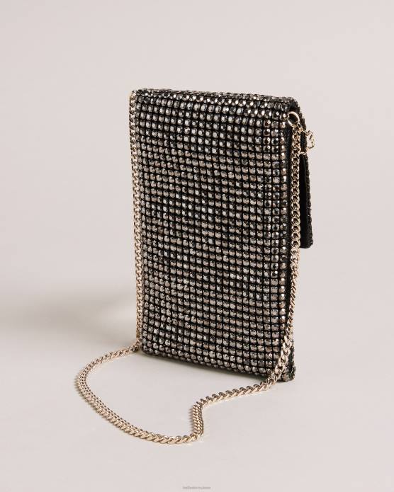 Ted Baker femmes 60VD825 cadeaux pochette bandoulière en cristal scintillant noir