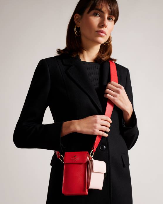 Ted Baker femmes 60VD947 cadeaux pochette coeur cloutée et porte-cartes Shamih rouge