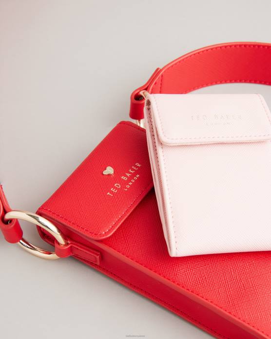 Ted Baker femmes 60VD947 cadeaux pochette coeur cloutée et porte-cartes Shamih rouge