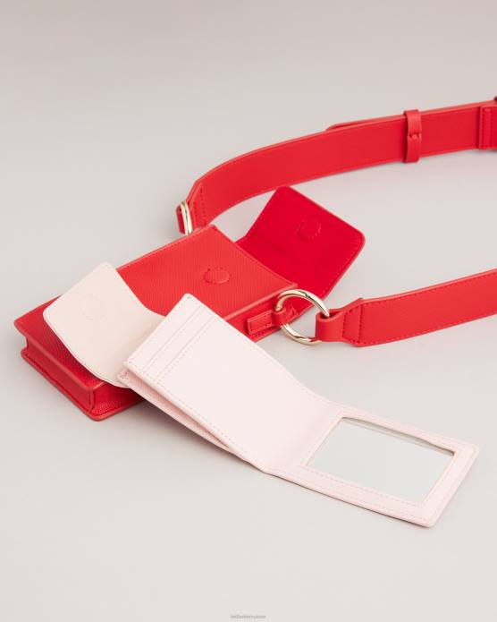 Ted Baker femmes 60VD947 cadeaux pochette coeur cloutée et porte-cartes Shamih rouge