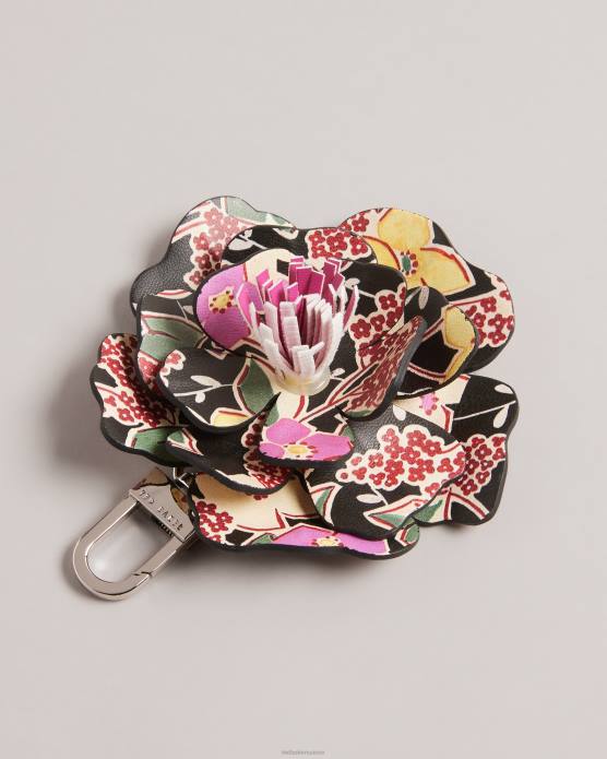 Ted Baker femmes 60VD949 cadeaux Ensemble sangle en sangle imprimée et porte-clés eemmaay noir