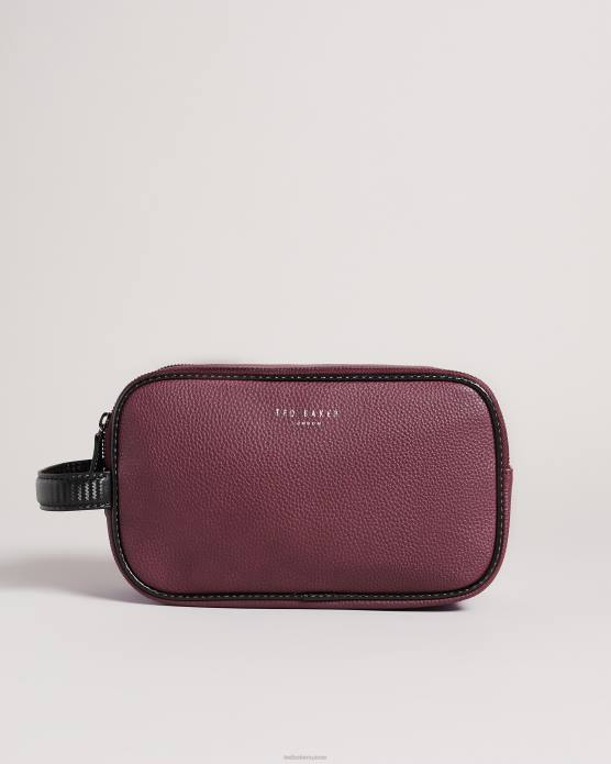 Ted Baker Hommes 60VD1791 cadeaux trousse de toilette criss pu à double fermeture éclair rouge foncé