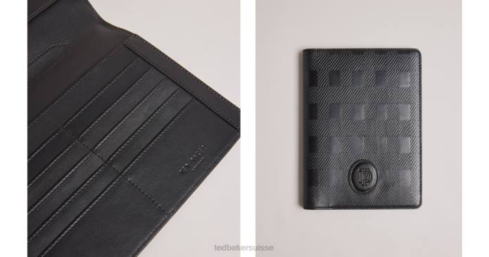 Ted Baker Hommes 60VD1813 cadeaux organiseur en cuir Conar House Check noir