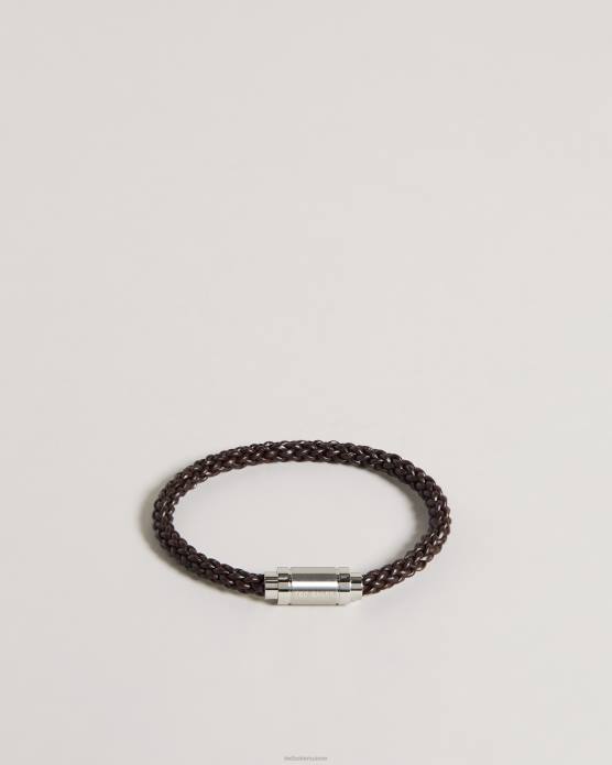 Ted Baker Hommes 60VD1819 cadeaux bracelet tissé en cuir duran chocolat brun