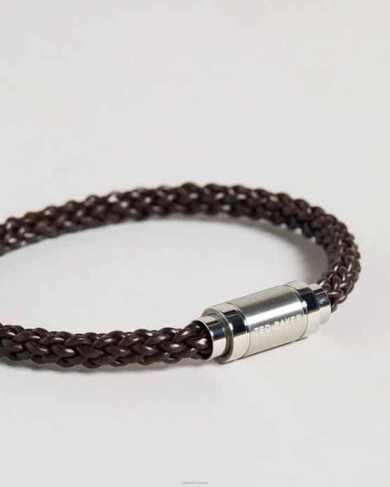 Ted Baker Hommes 60VD1819 cadeaux bracelet tissé en cuir duran chocolat brun