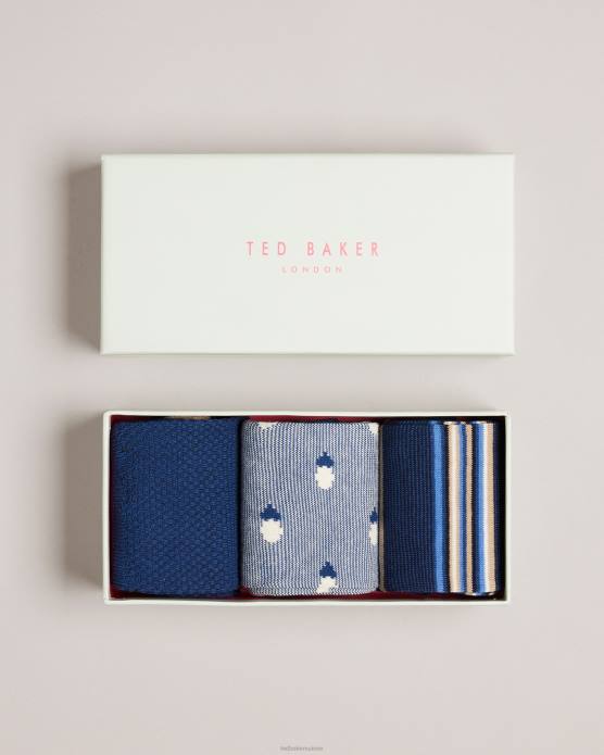 Ted Baker Hommes 60VD1887 cadeaux merci trois paquets de chaussettes assorties assorti