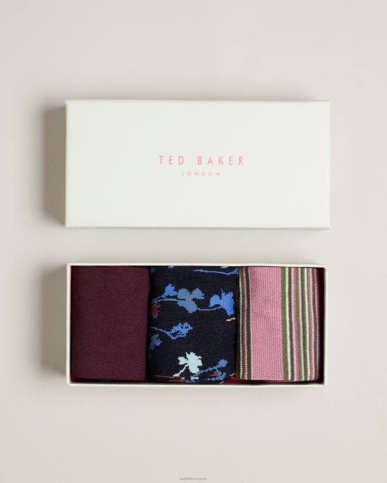 Ted Baker Hommes 60VD1903 cadeaux howkind, lot de trois chaussettes assorties assorti