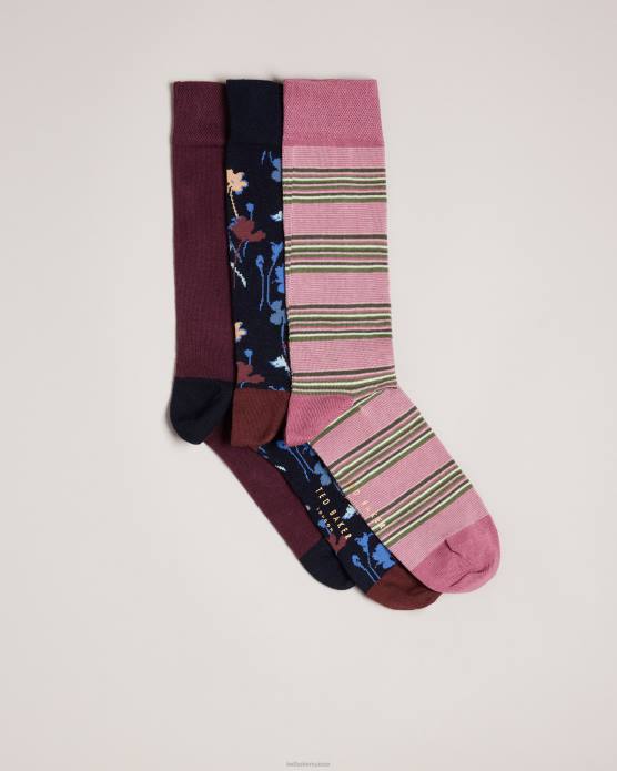 Ted Baker Hommes 60VD1903 cadeaux howkind, lot de trois chaussettes assorties assorti