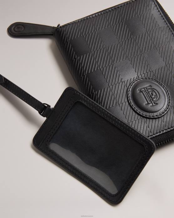 Ted Baker collection 60VD1739 cadeaux tobery house check ensemble de voyage en cuir noir