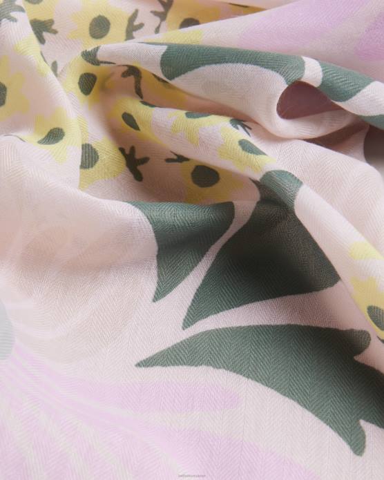 Ted Baker femmes 60VD1065 accessoires écharpe en satin à imprimé floral rubis rose pâle