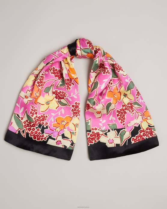 Ted Baker femmes 60VD1105 accessoires Écharpe fleurie vibrante en pure soie niaome violet pâle