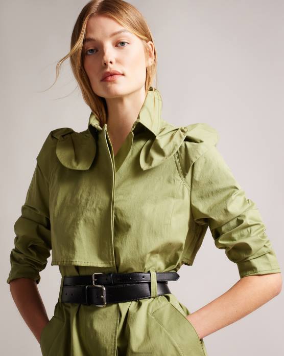 Ted Baker femmes 60VD1156 accessoires ensemble de ceinture en cuir brillant sofel noir