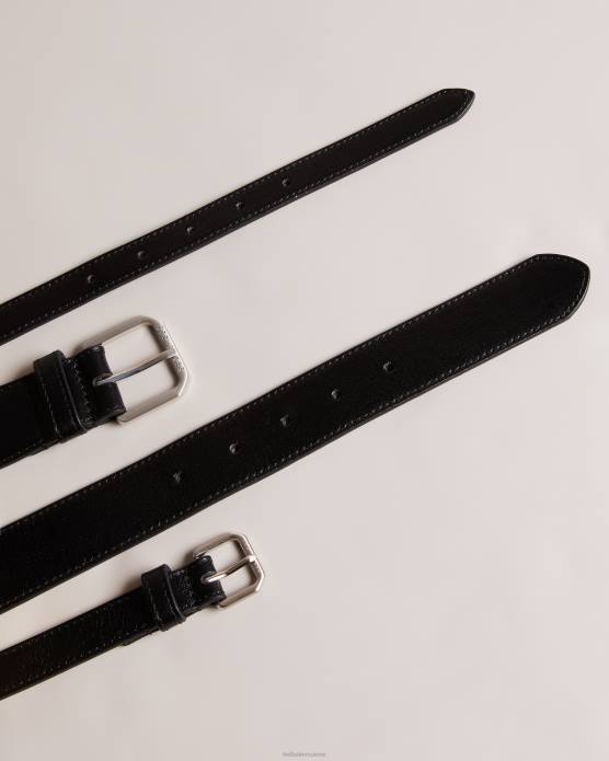 Ted Baker femmes 60VD1156 accessoires ensemble de ceinture en cuir brillant sofel noir