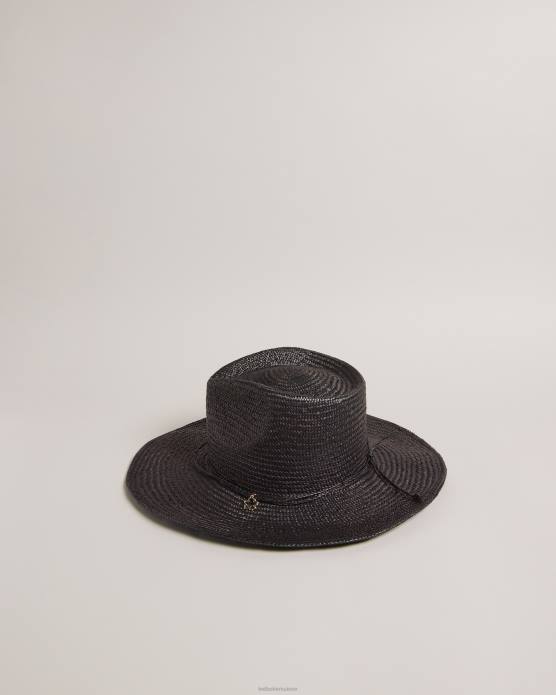 Ted Baker femmes 60VD1073 accessoires chapeau de cowboy en paille kyloa noir