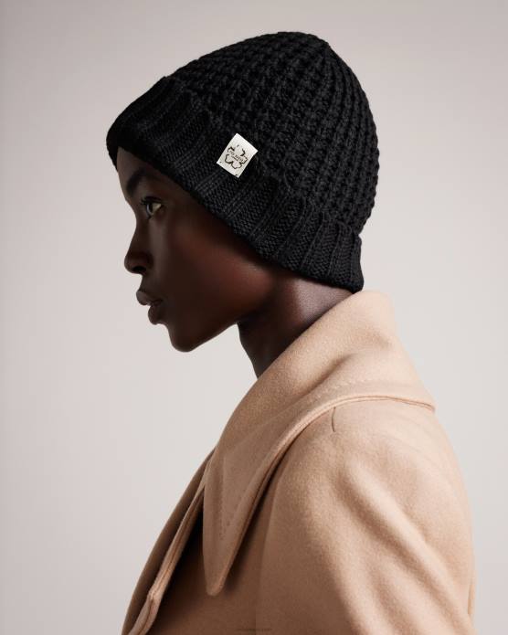 Ted Baker femmes 60VD1196 accessoires beka bonnet à texture gaufrée noir
