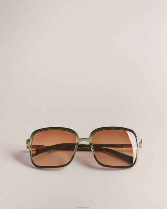 Ted Baker femmes 60VD1090 accessoires lunettes de soleil à monture carrée oversize Barron vert