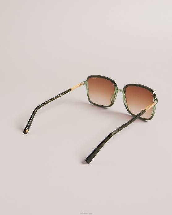 Ted Baker femmes 60VD1090 accessoires lunettes de soleil à monture carrée oversize Barron vert