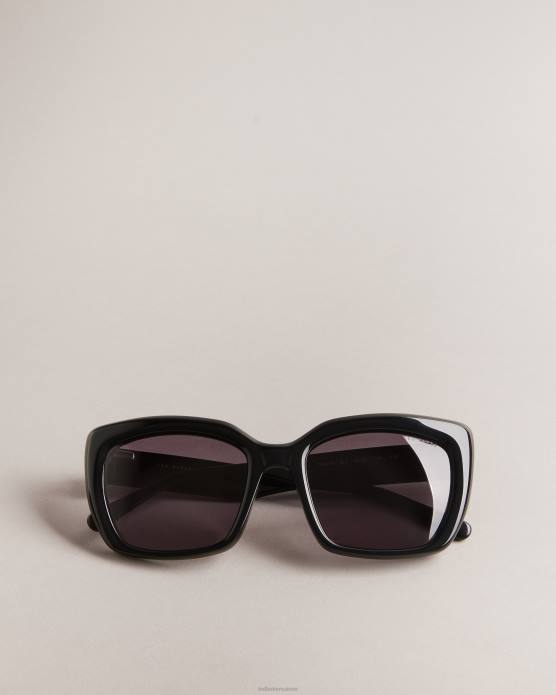 Ted Baker femmes 60VD1125 accessoires lunettes de soleil à monture œil-de-chat épaisses de Birmanie noir