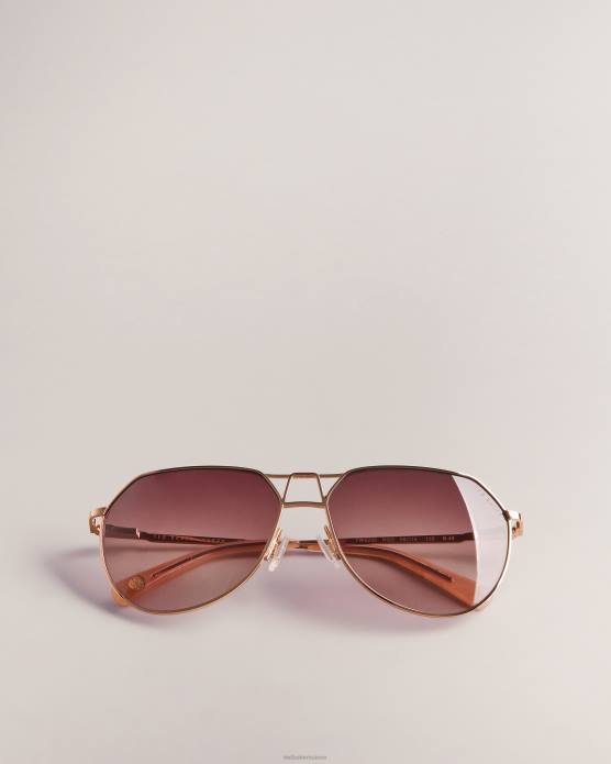 Ted Baker femmes 60VD1138 accessoires lunettes de soleil aviateur avocette couleur or rose