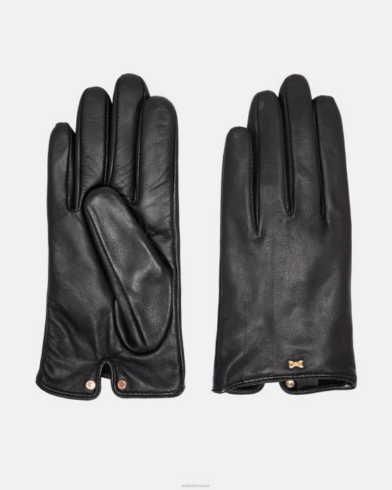 Ted Baker femmes 60VD1171 accessoires gants en cuir avec nœud bowsii noir