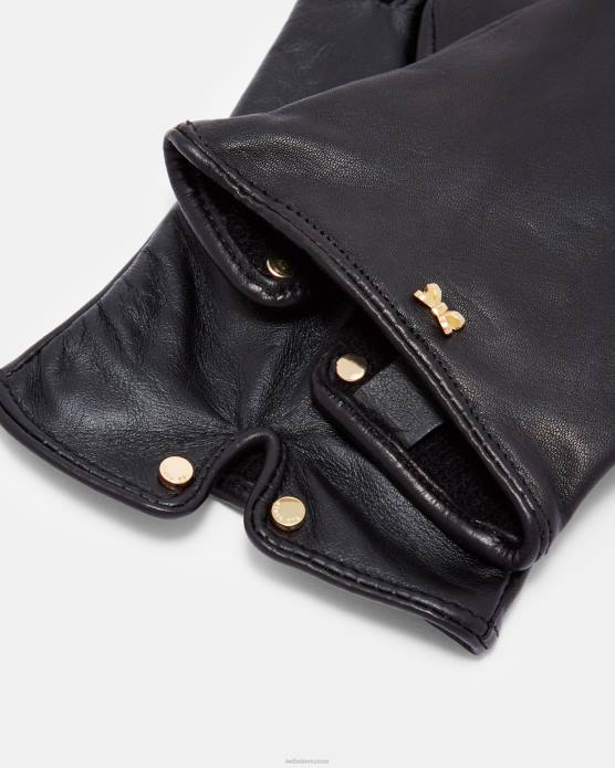 Ted Baker femmes 60VD1171 accessoires gants en cuir avec nœud bowsii noir