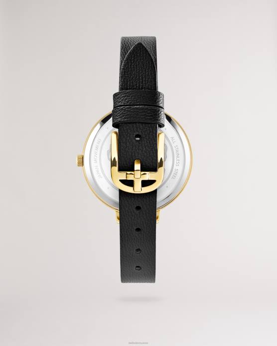Ted Baker femmes 60VD1037 accessoires montre ornée de cristaux Chessa avec bracelet en cuir végétalien noir