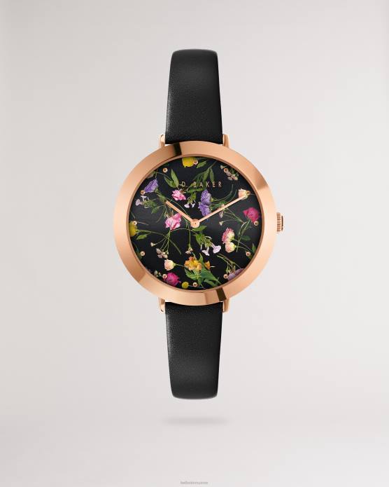 Ted Baker femmes 60VD1060 accessoires montre isidoro à imprimé floral avec bracelet en cuir noir