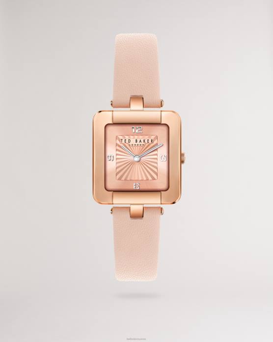 Ted Baker femmes 60VD1061 accessoires montre carrée ivelisa avec bracelet en cuir vegan rose clair