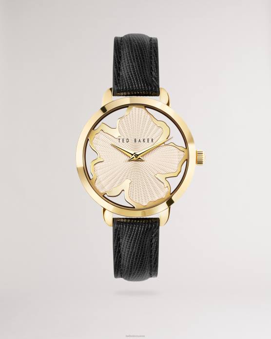Ted Baker femmes 60VD1064 accessoires montre galaten à cadran magnolia et bracelet en cuir noir