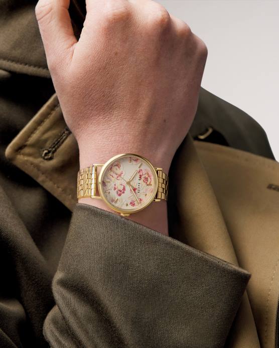 Ted Baker femmes 60VD1140 accessoires montre à cadran imprimé floral vintage pippp couleur or