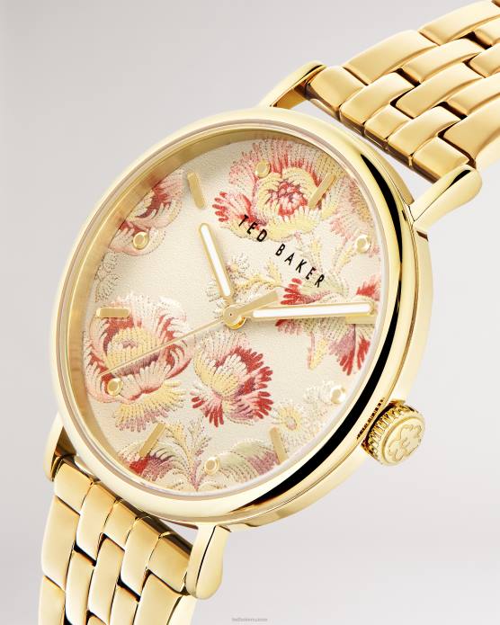 Ted Baker femmes 60VD1140 accessoires montre à cadran imprimé floral vintage pippp couleur or