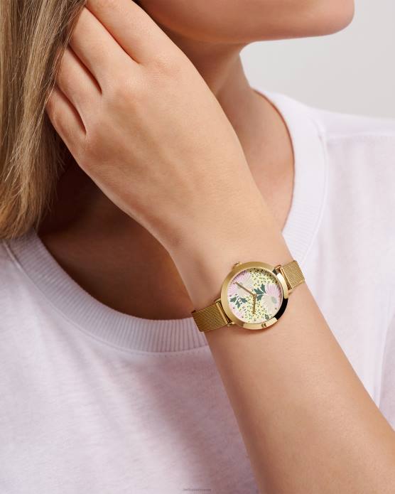 Ted Baker femmes 60VD1141 accessoires montre lesedia à imprimé marguerite et bracelet en maille couleur or
