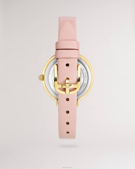 Ted Baker femmes 60VD1152 accessoires montre lesedi avec cadran imprimé marguerites et bracelet en cuir rose