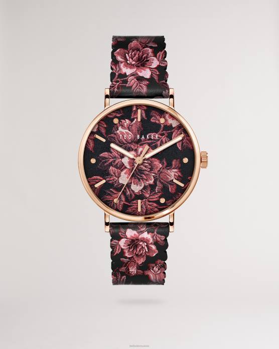 Ted Baker femmes 60VD1166 accessoires montre phylli à imprimé floral et à pépins noir