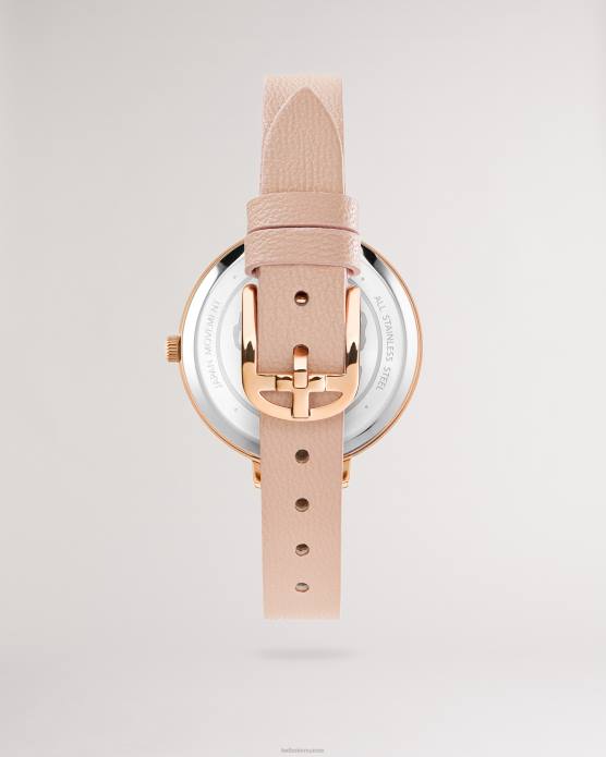 Ted Baker femmes 60VD970 accessoires montre ornée de cristaux Chessin avec bracelet en cuir végétalien rose