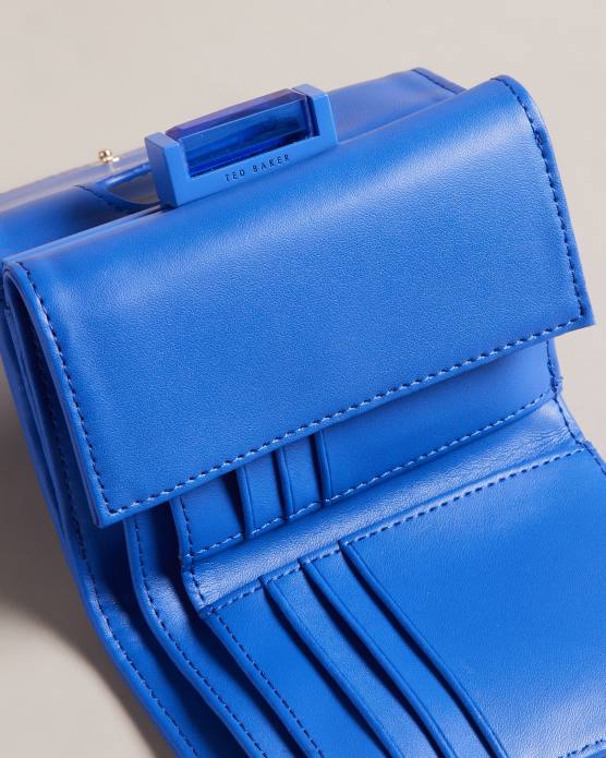 Ted Baker femmes 60VD1074 accessoires petit sac à main en cuir mat rozza à cristaux bleu brillant