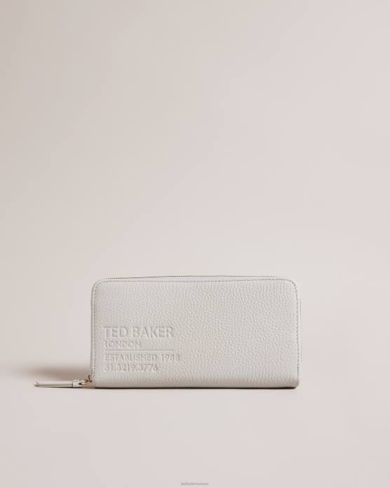 Ted Baker femmes 60VD1100 accessoires grand sac à main en cuir à fermeture éclair Daliea gris clair