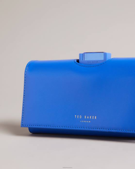 Ted Baker femmes 60VD993 accessoires roziita grand porte-monnaie à pompons en cristal bleu brillant