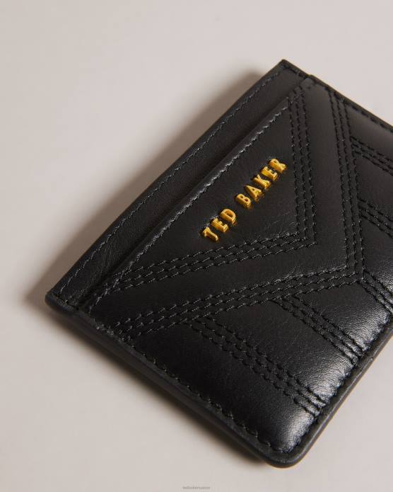 Ted Baker femmes 60VD1086 accessoires porte-cartes en cuir matelassé Ayani noir