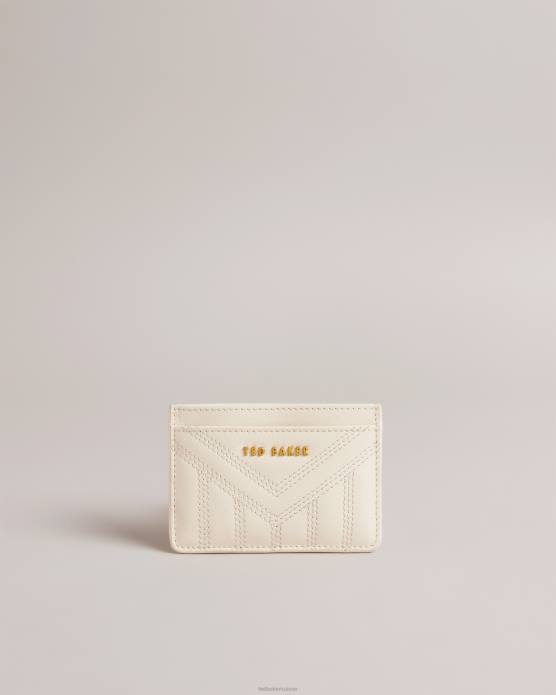 Ted Baker femmes 60VD1161 accessoires porte-cartes en cuir matelassé Ayani Ivoire