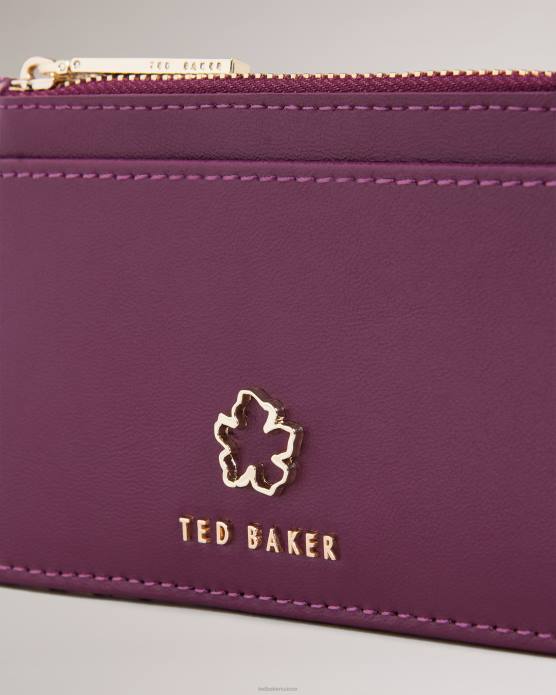 Ted Baker femmes 60VD940 accessoires porte-cartes zippé à œillets et fleurs jorjio sang de bœuf