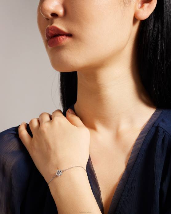 Ted Baker femmes 60VD963 bijoux bracelet à fleurs tressées couleur argent