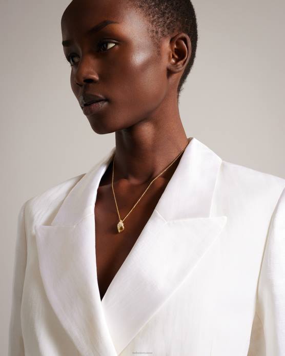 Ted Baker femmes 60VD1106 bijoux collier pendentif coquillage en cristal Sorayaa couleur or