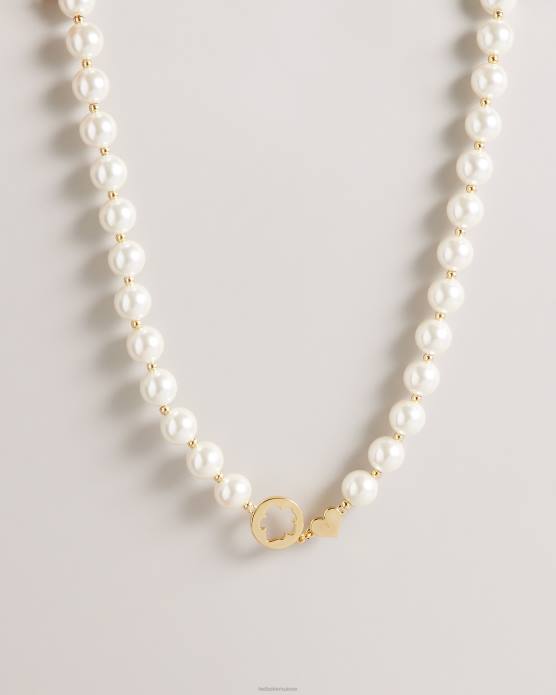 Ted Baker femmes 60VD985 bijoux collier de perles de verre palooma et de magnolia couleur or